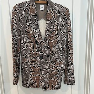 CAbi Brown and Black Blazer Jacket with Snake Skin Pattern